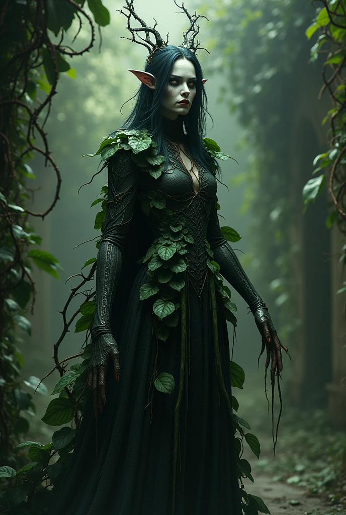 A person with flower and plant abilities but with dark attribute