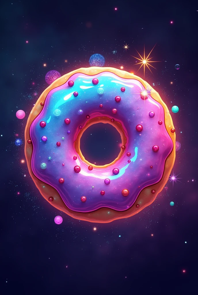 Create a logo with a donut symbol with.  name donut universe I ask for colorful and flashy colors 