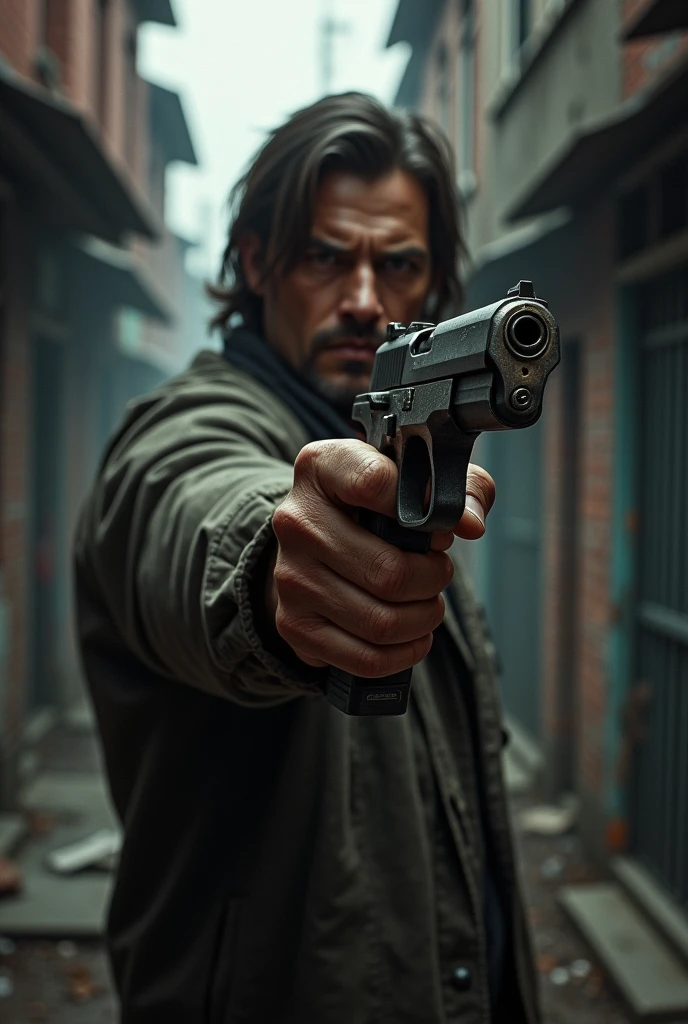 Pistol in hand