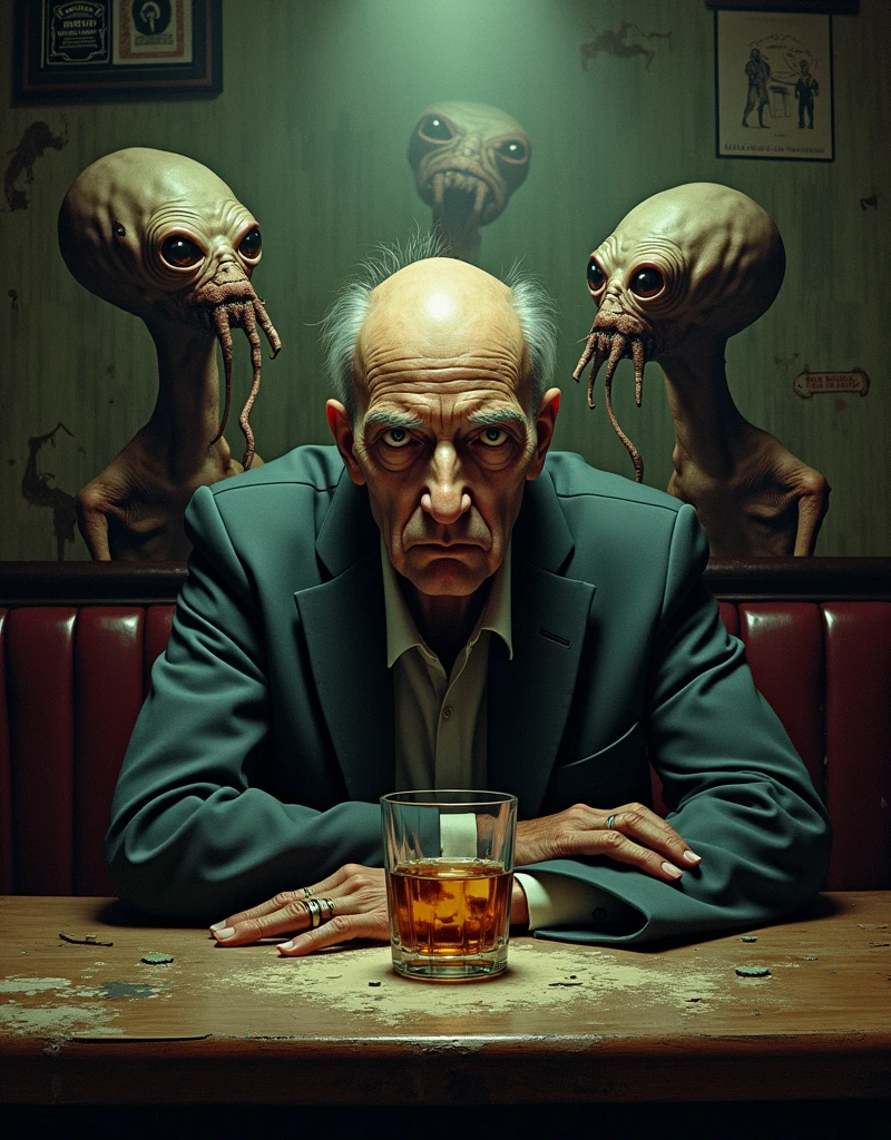 Williams S. Burrough with Mugwumps, drinking Jack Daniels whiskey, ?????? bar