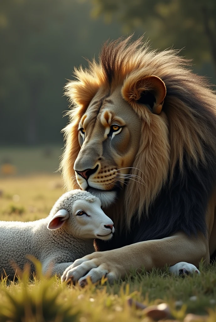 Older lamb and lion
