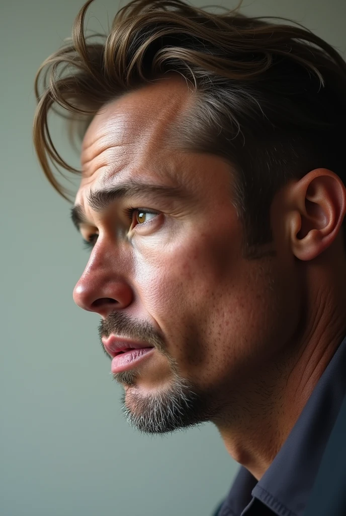 Brad Pitt's nose in profile as a young man