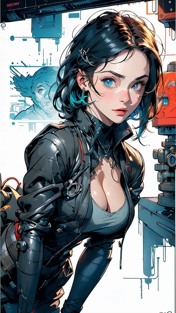 (((masterpiece, highest quality))),(((solo:1.2))),(((1girl:1.2))),32k wallpaper, very detailed, poster, vintage science fiction,(((((geometric cinematic movie poster))))), (bauhaus), shape,(((abstract))),(mid century modern),movie poster,(((((portfolio))))),(((((Close-up))))),(((((bust up))))),((((more various angle)))),(((highlight))),((((heterochromia)))),(((complete. detailed face))),(((Extremely talented))),(((((most complecated machine))))),(Cleavage),(((((unlimited mechanic Workaholic))))),(((Absolutely detailed Mighty machines background)))