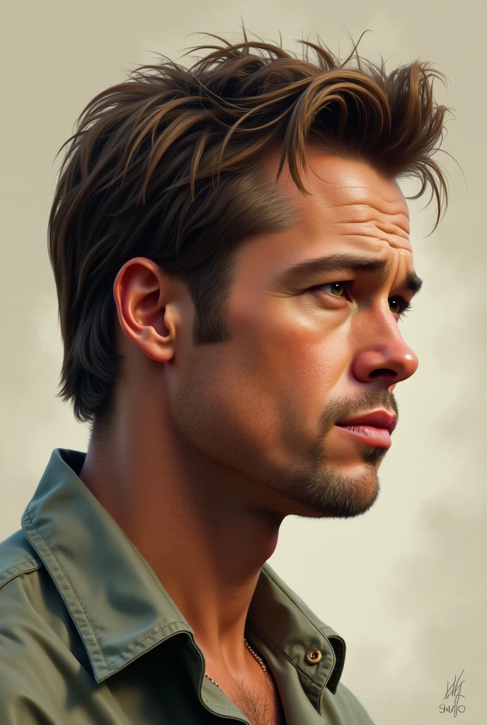 Brad Pitt's nose in profile as a young man