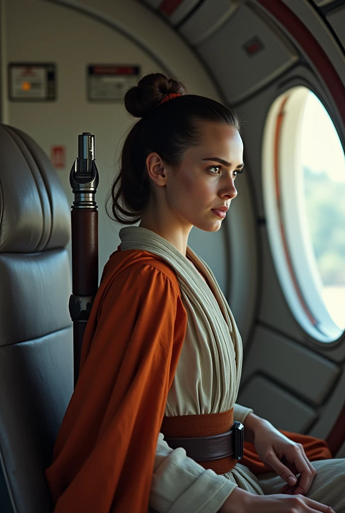 Rey Skywalker in Spaceship, 8k resolution, detailed, Cinematic scene 