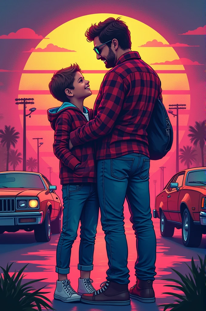 80s style father's day poster