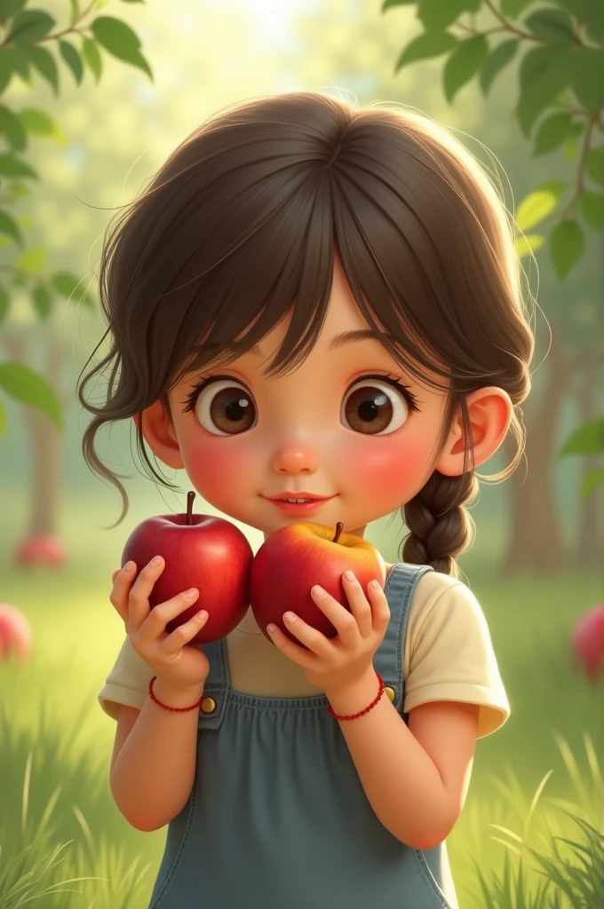 Daughter took a bite of both apples