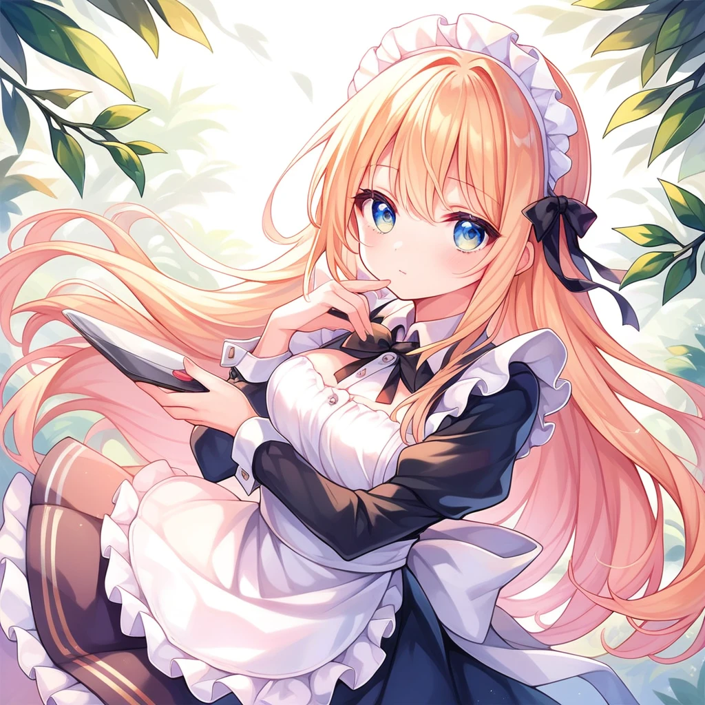 score_9, score_8_superior, score_7_superior (score_9:0.9),score_8_superior,score_7_superior,Anime Style,evaluation_Safety,(PDXL),Maid's Headdress,lira,Maid clothes,One girl,alone,View your viewers,White Background,Medium chest,robot,