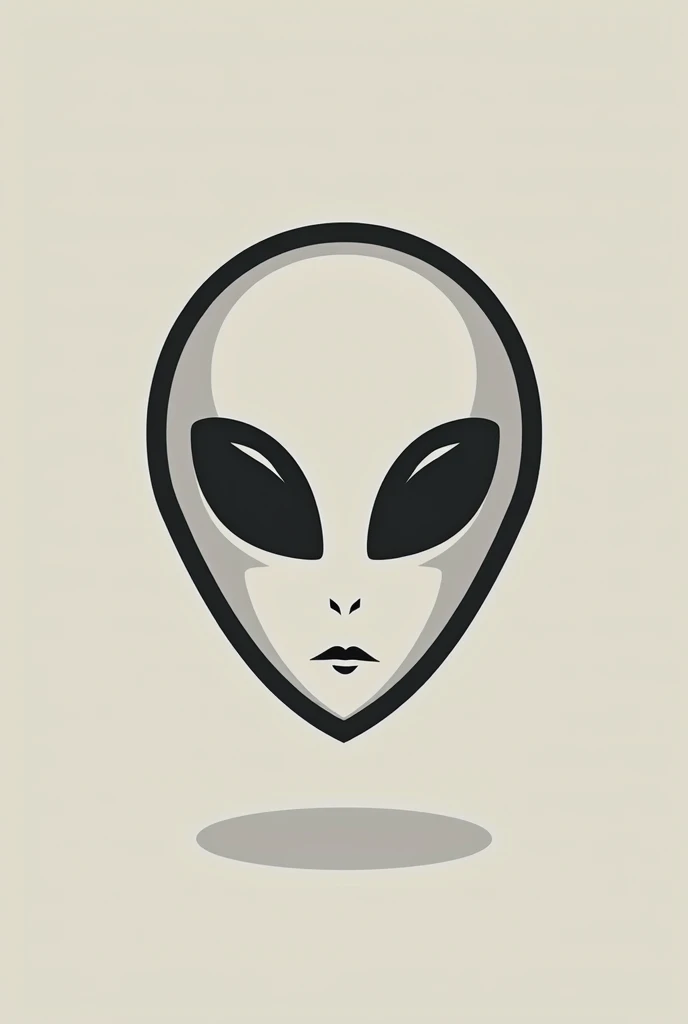 A logo of alien face with meaning of I m thinking out of the world make it simple and meaningful