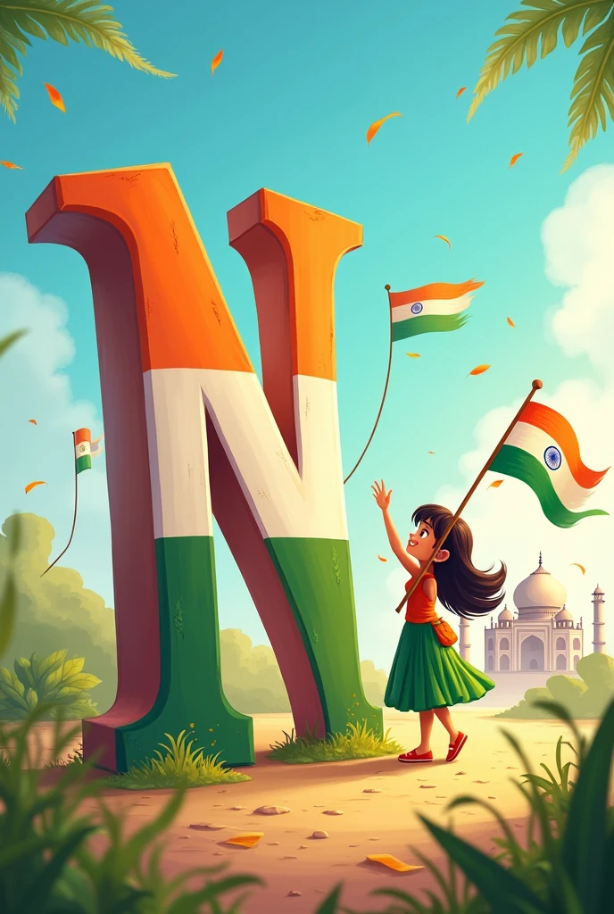 Z alphabet in Indian flag on the earth 
