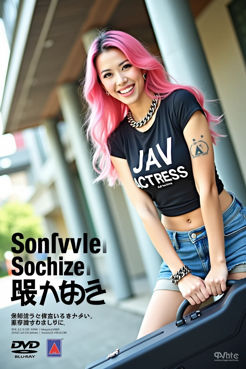 (superflat, flat shading, flat colors), masterpiece, best quality, magazine cover, samsung ad for handphone, , text, ,nude, half body, wet body, small pussy, slim legs, collabrone, bare shoulders, small breast, realistic body, seductive smile, sexy bikini, flashing tits,