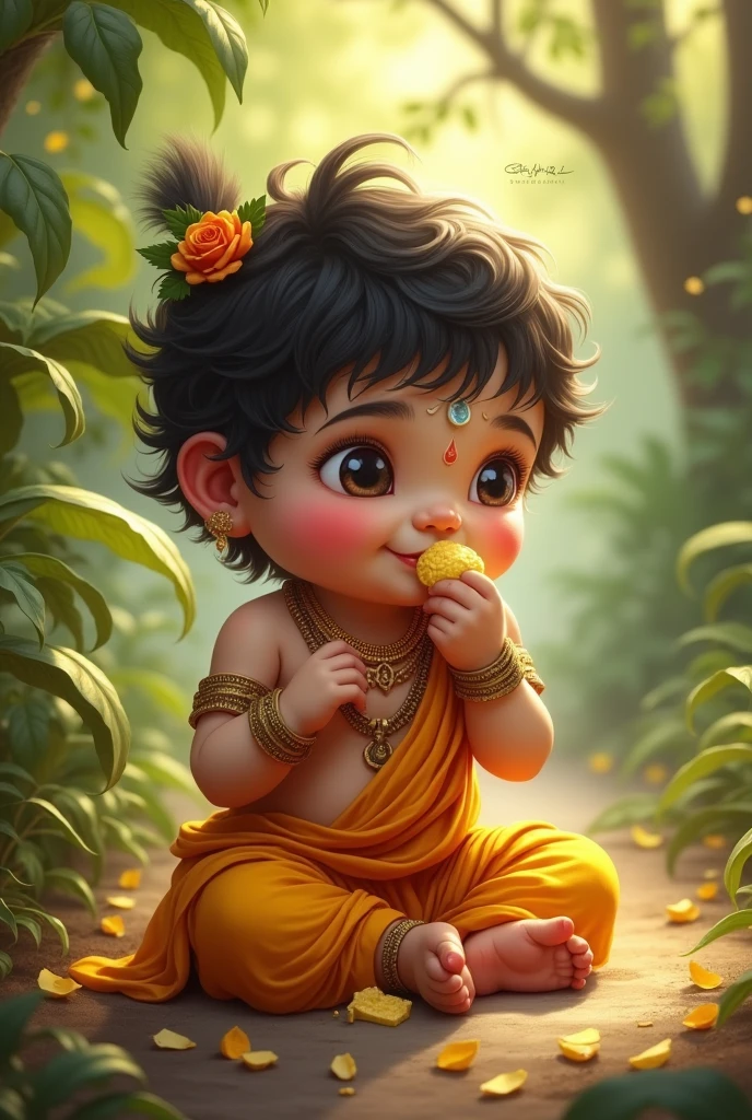 Baby radhakrishn eating makhan