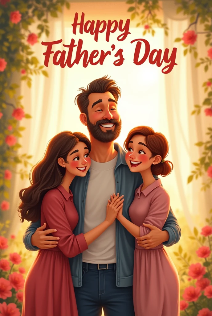 An image with this phrase "happy fathers day!

May your day be as amazing as you are! Thank you for always bringing a smile to our faces and for being the fantastic father that you are.. Enjoy it a lot, you deserve every moment of happiness!".