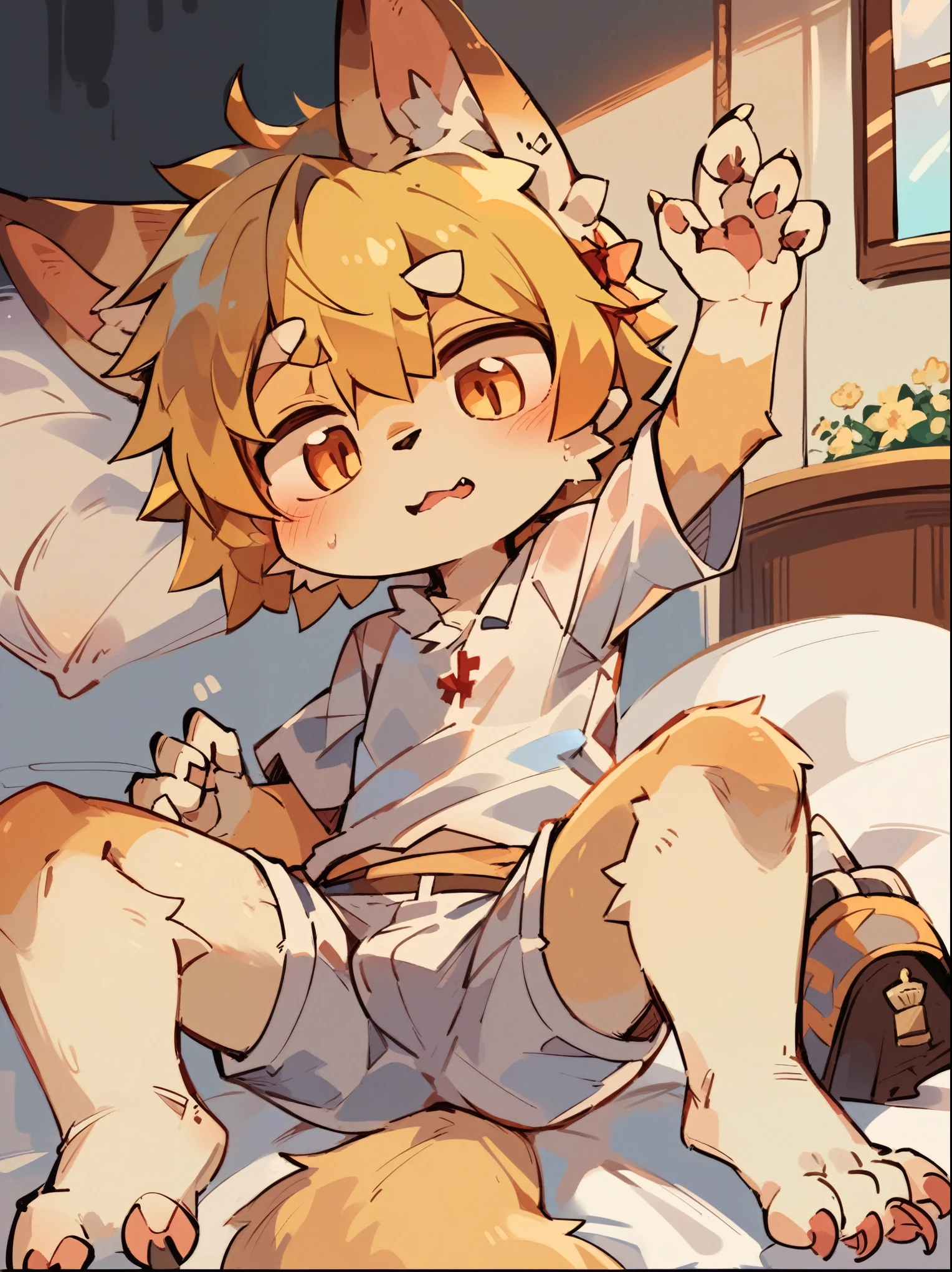 狐狸Big Tail,Golden hair,Fluffy fox tail,Tail root。bigger tail,Fill Selection,Uniform color,Golden hair,Uniform color,There is no white part,Big Tail,Fill the tail,bigger tail,Slightly stroked。
