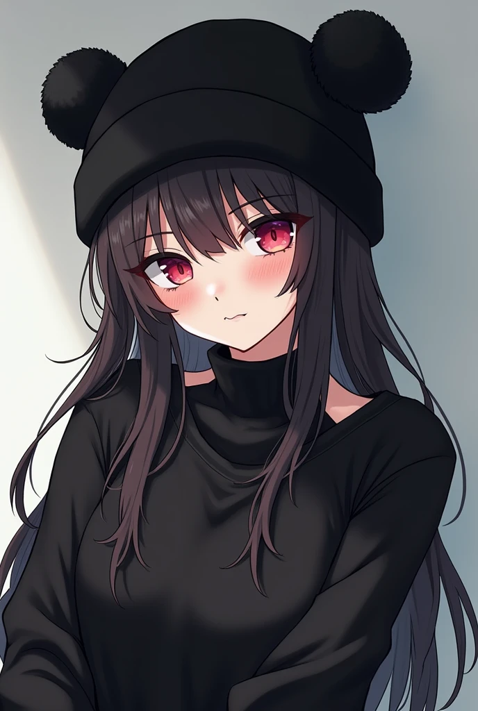 Women with back hair,flustered heart eyes face - white,grunge hair w/ bunny beanie in black,3.0 woman sweater,pjs emo grunge vamp y2k star,anime styles
