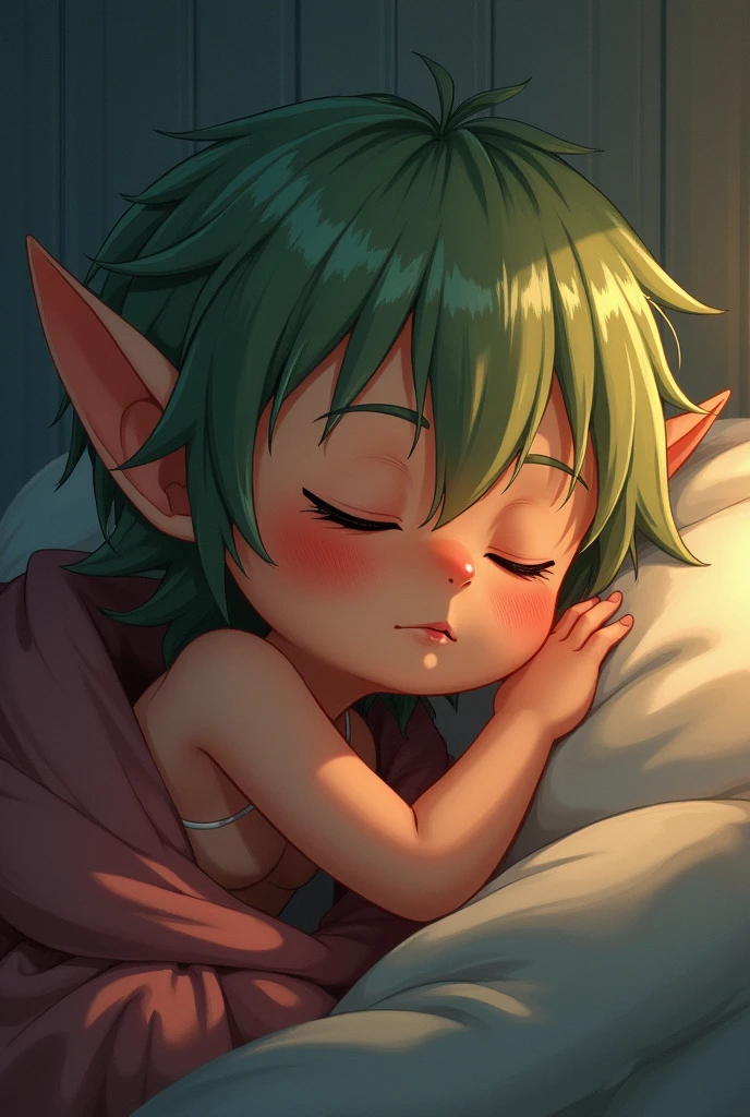 manga elf boy baby sleeping