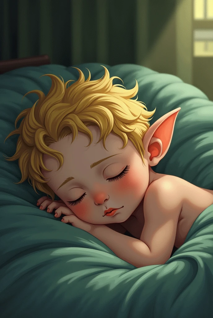 manga elf boy baby sleeping