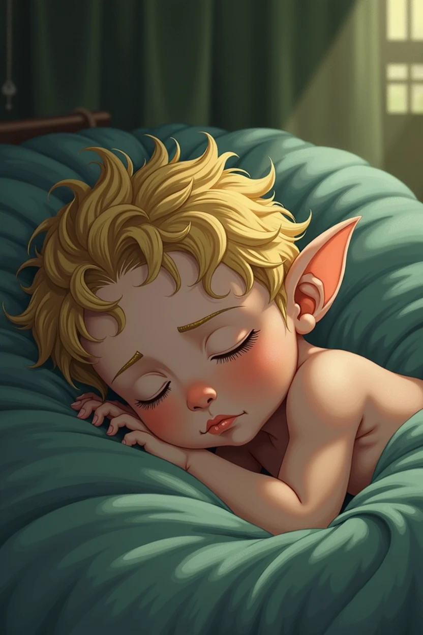 manga elf boy baby sleeping