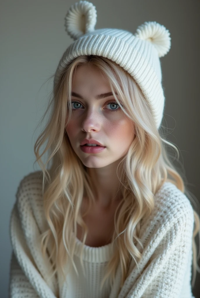 Women with back hair,flustered heart eyes face - white,grunge hair w/ bunny beanie in white,3.0 woman sweater,pjs emo grunge vamp y2k star