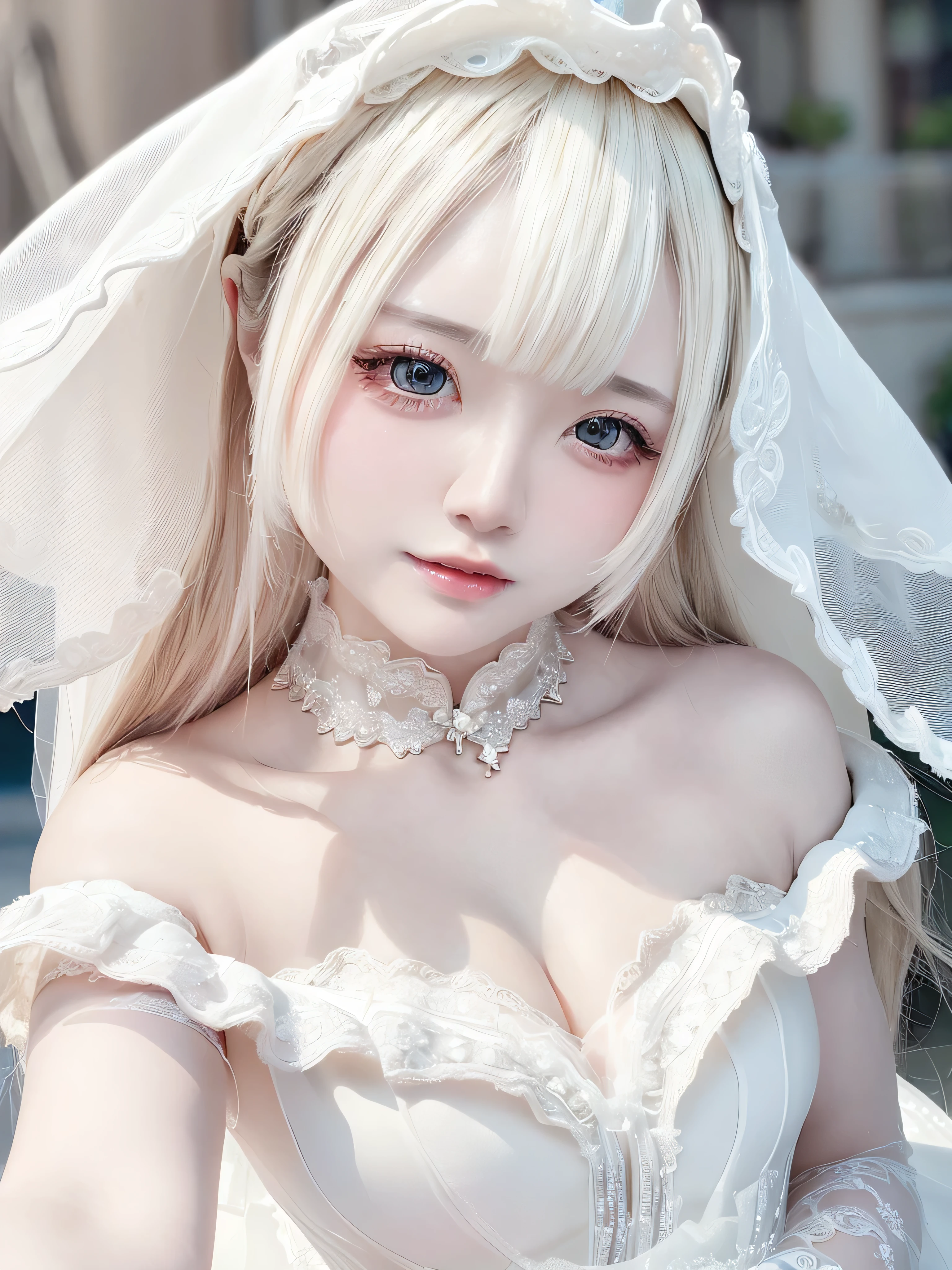 White Background、Professional Lighting、(((Professional Lighting 1.5)))、Translucent skin texture、Beautiful Skin、Beautiful Skin、、Off the shoulder、(((Wedding dress、See-through 1.5)))、fluttering feathers、Ecstasy of Musical Notes、(())、Face close-up、30-year-old adult female 1.3