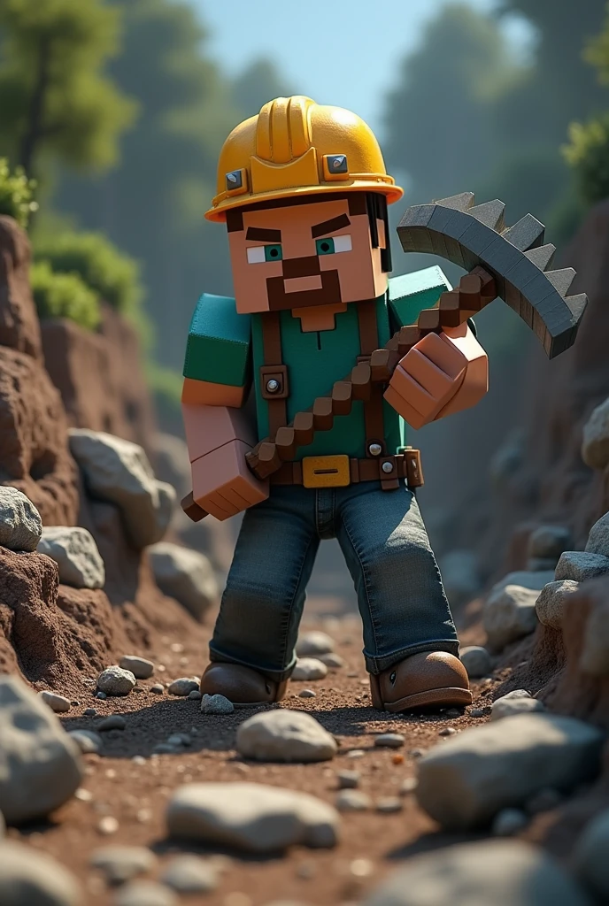 Mining is a bit realistic and a bit of a mix of game styles and you have made a lot of games where you have a pickaxe in your hand and you hit the stone, you know Minecraft, add a bit more realism.