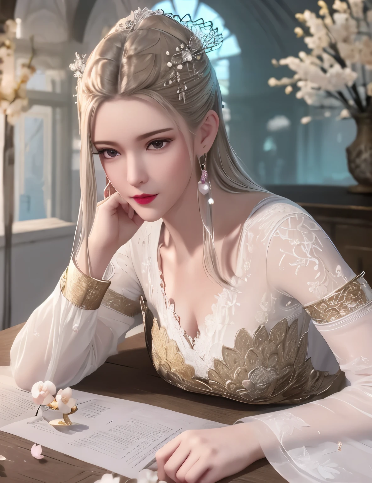 ultra realistic 8k cg, flawless, clean, masterpiece, professional artwork, famous artwork, cinematic lighting, cinematic bloom, perfect face, beautiful face, fantasy, dreamlike, unreal, science fiction,   lace, lace trim, lace-trimmed legwear, luxury, jewelry, diamond, gold, pearl, gem, sapphire, ruby, emerald, intricate detail, delicate pattern, charming, alluring, seductive, erotic, enchanting, hair ornament, necklace, earrings, bracelet, armlet,halo,autumn,
(,1girl, pov,best quality, )  , (,1girl,  solo, large breasts, looking at viewer,  cherry blossoms,     ) 