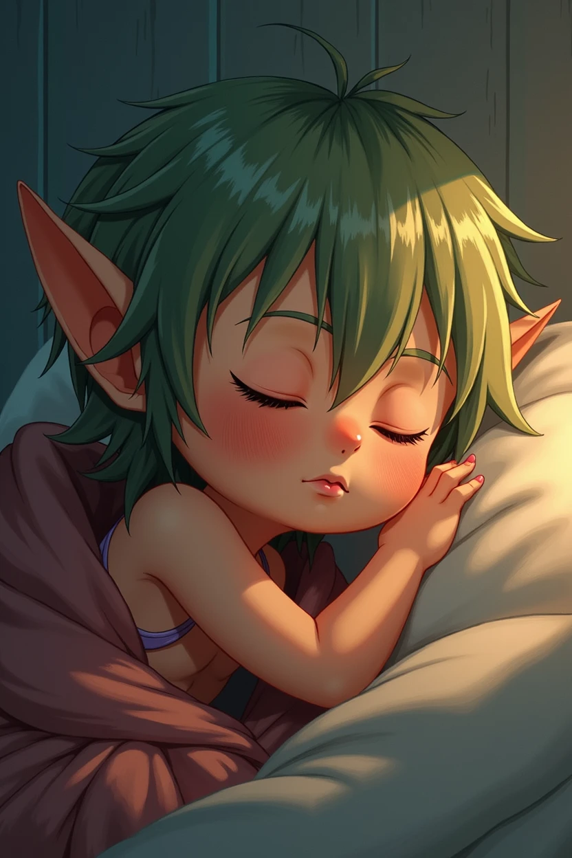 manga elf boy  sleeping
