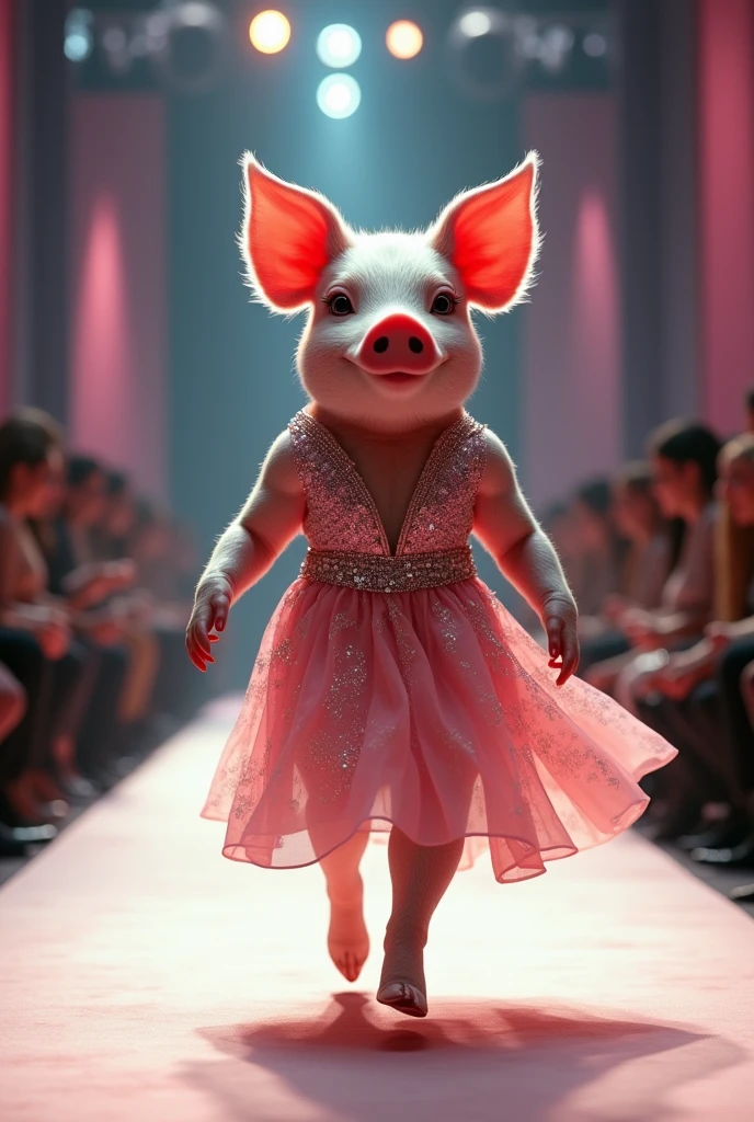 Pig
in a dress fasion show competitions