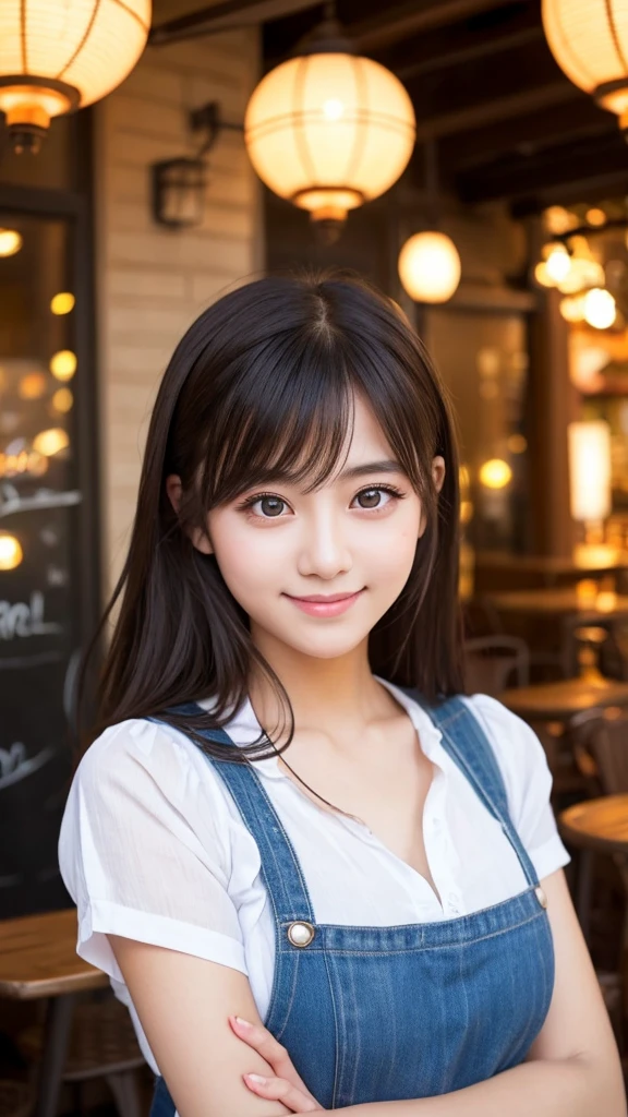 Cute girl working at a cafe terrace Japanese 19age
Professional Lighting Digital SLR Beautiful and elaborate face Perfect and beautiful face Big eyes Smile