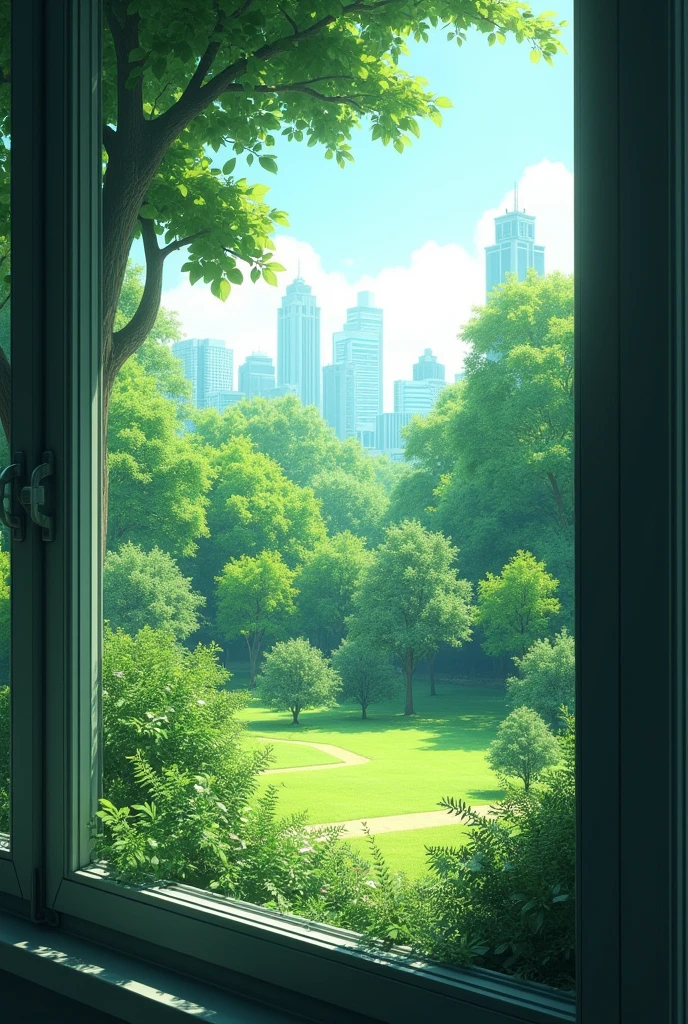 Facing park seen from the apartment 