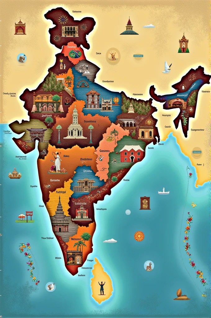 Cultural map of India statewise