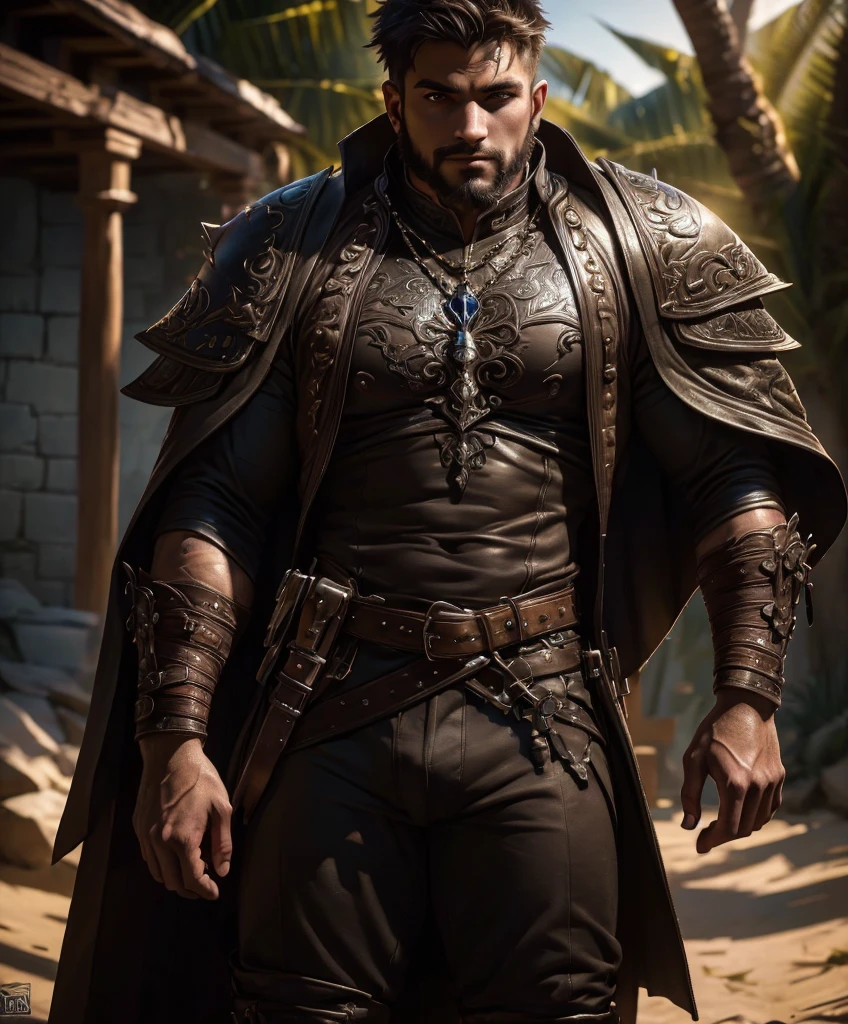 (centered, upper body, smirk,  looking at viewer:1.1), (wide shot:1.4), (((SFW image.))) (((Lusty smirk.))) Male rogue for fantasy setting.  Dressed in medieval fantasy attire.  Looks like a con man for a dark fantasy setting.  Rakish.  Thug.  Sexy male. , intricate details, ultra detailed,  ultra detailed clothes,, epic masterpiece, ultra detailed, intricate details,  award winning, fantasy art concept masterpiece, trending on Artstation, digital art, unreal engine, 8k, ultra HD, centered image masterpiece:1.2, photorealistic:1.2, volumetric lighting, glossy skin, shiny skin, , , intricate details, ultra detailed, extremely detailed hands, ultra detailed clothes,, epic masterpiece, ultra detailed, intricate details, award winning, fantasy art concept masterpiece, trending on Artstation, digital art, unreal engine, 8k, ultra HD, centered image