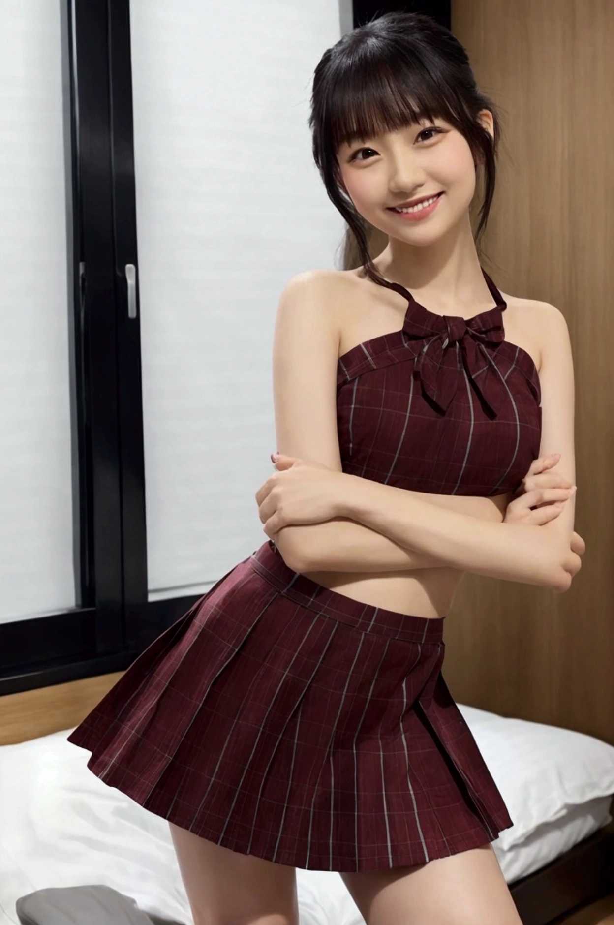 Gravure idol pose Adorable smile Hotel bed high resolution Not too small bust Skirts should be shortened Beautiful legs Beautiful Hair Height: 155cm