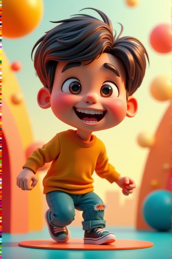 Make a cool Happy boy with 3d tag Alex