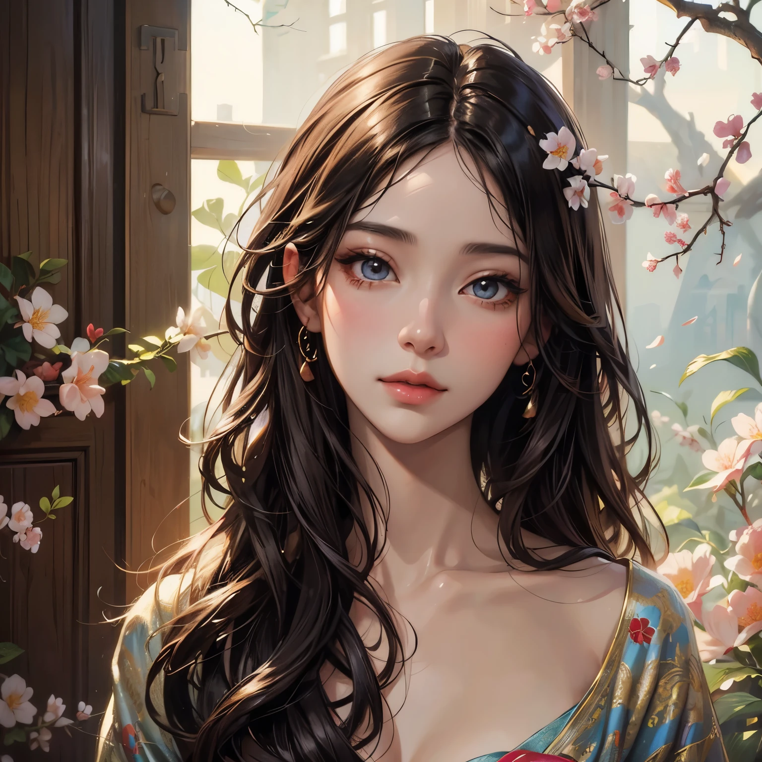 ((Highest quality)),(超High resolution),(Very detailed),(Detailed Description),((The best CG)),(masterpiece),Ultra-detailed art、(Highest quality、8k、32K、masterpiece)、(Realistic)、(Realistic:1.2)、(High resolution)、Very detailed、Very beautiful face and eyes、1 female、Tight waist、Delicate body、(Highest quality、Attention to detail、Rich skin detail)、(Highest quality、8k、Oil paints:1.2)、Very detailed、(Realistic、Realistic:1.37)、Bright colors、Beautiful Japanese Women、Detailed face、Smooth Skin、