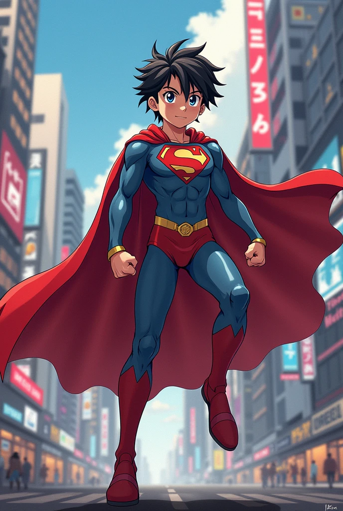 Cup Noodles anime character becomes Superman