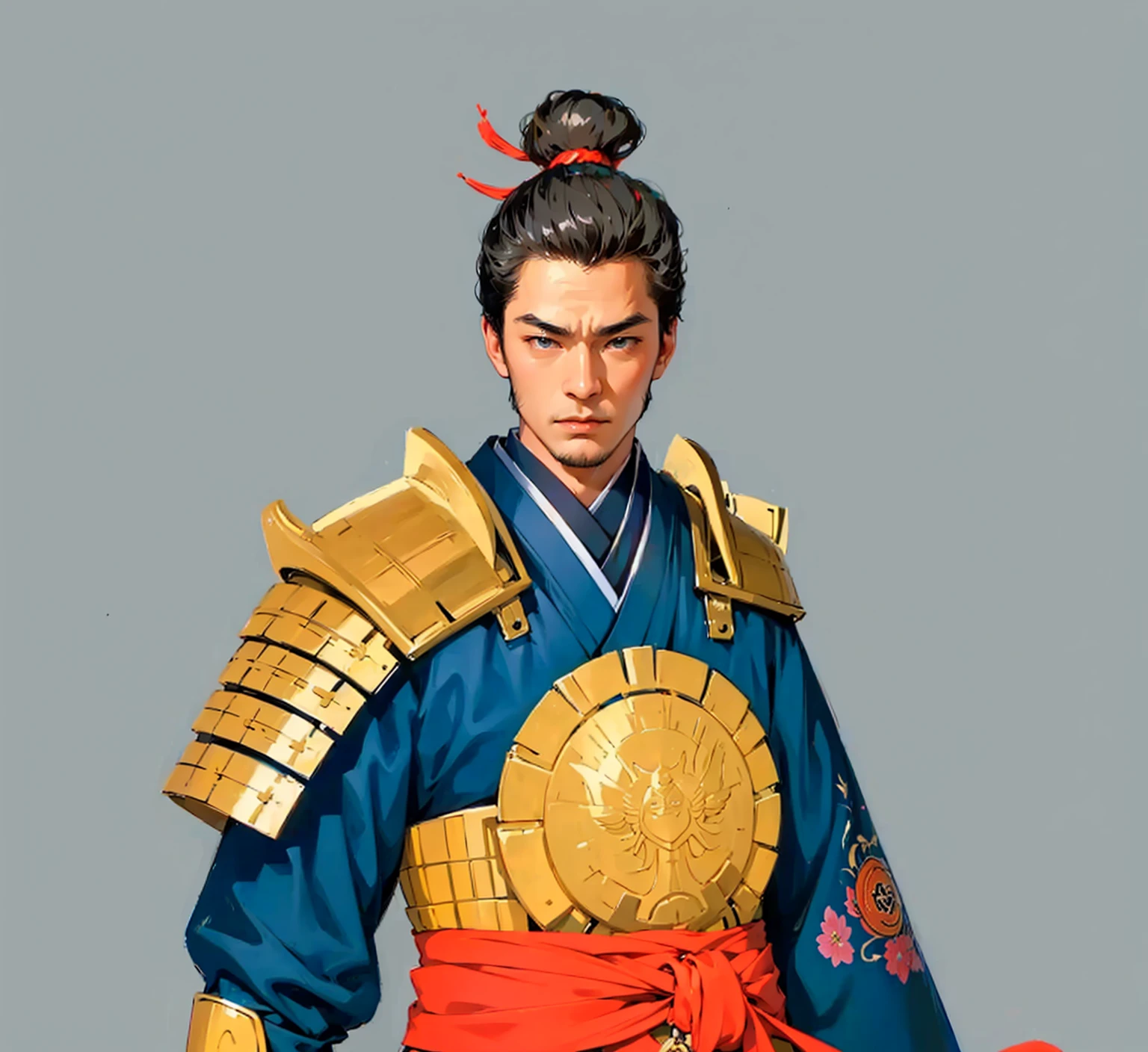 character in Japanese setting, man, Art, японская armor, Japan, Samurai, man, мужское kimono с узорами, kimono, armor, digital painting