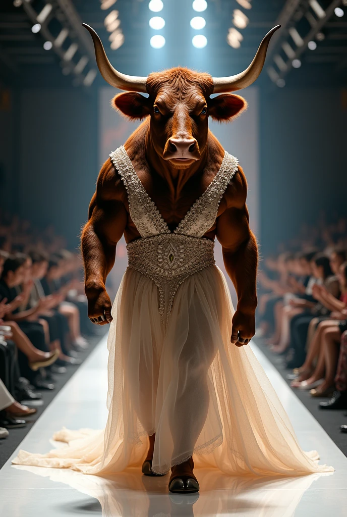 Bull
in a dress fasion show competitions