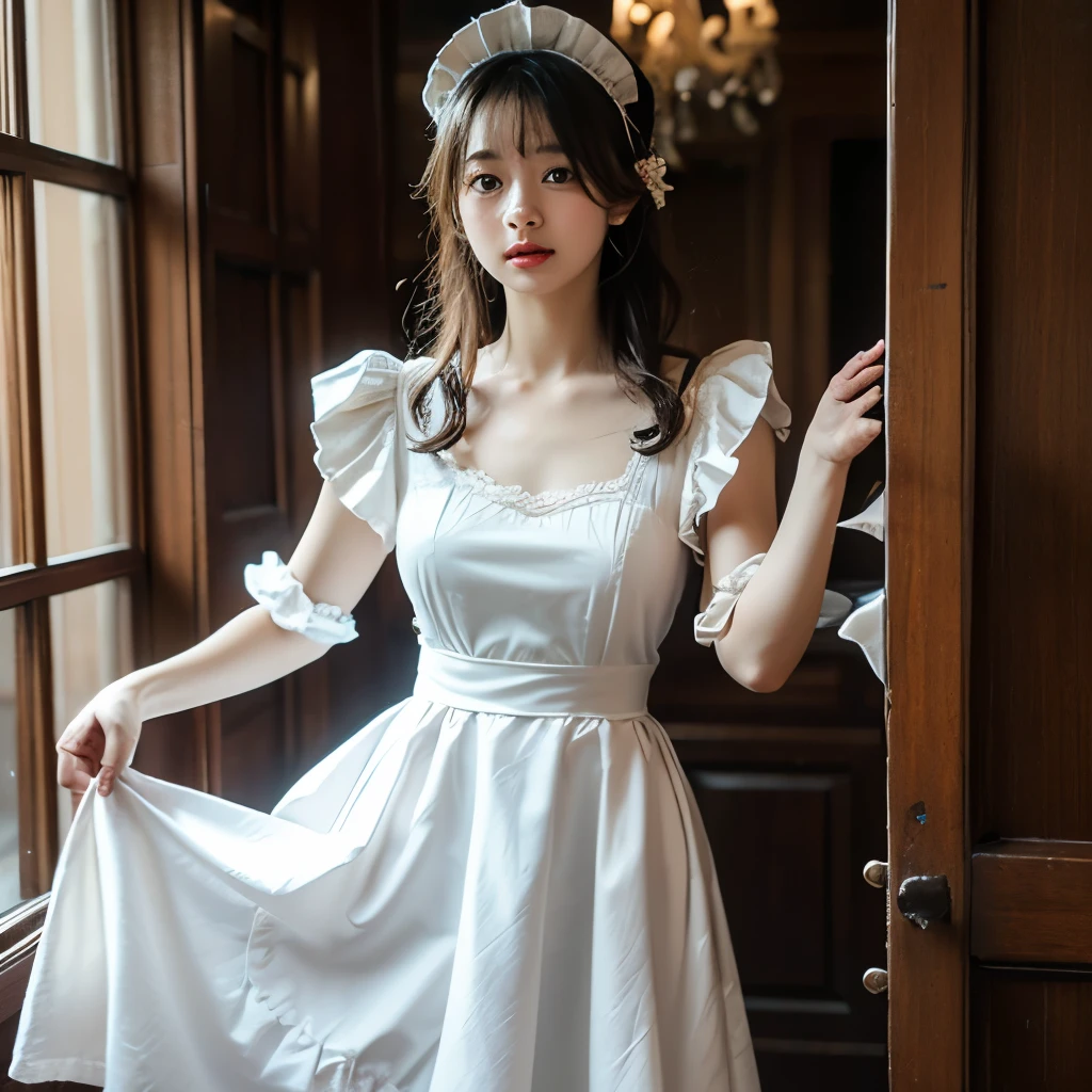 masterpiece, Highest quality, High resolution, 18+ Adult content, Sensual, Intimate, Emotional, Passionate, romantic, sweet, Adorable, Innocent, Pure, Enchanting, Enchantingな, Charm, mysterious, Enchantingな, Enchanting, Immersive, Enchantingな, dream-like, Surreal, Imaginative, Whimsical, artistic, Avant-garde, timeless, elegant, Sophisticated, chic, Sophisticated, Individuality, original, Enchantingな,((Maid clothes:1.3)),