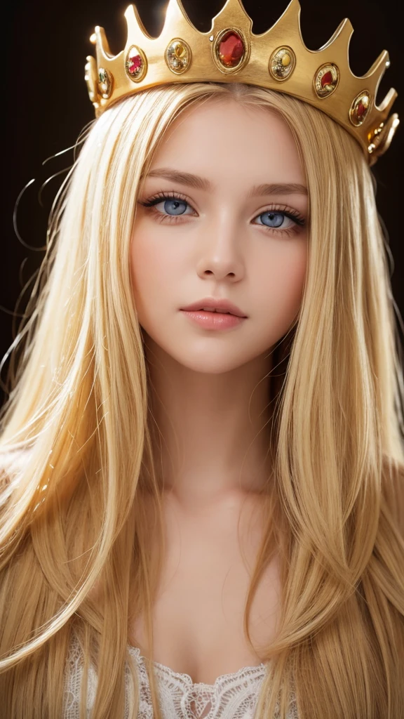 Blonde, Golden Eyes, crown,