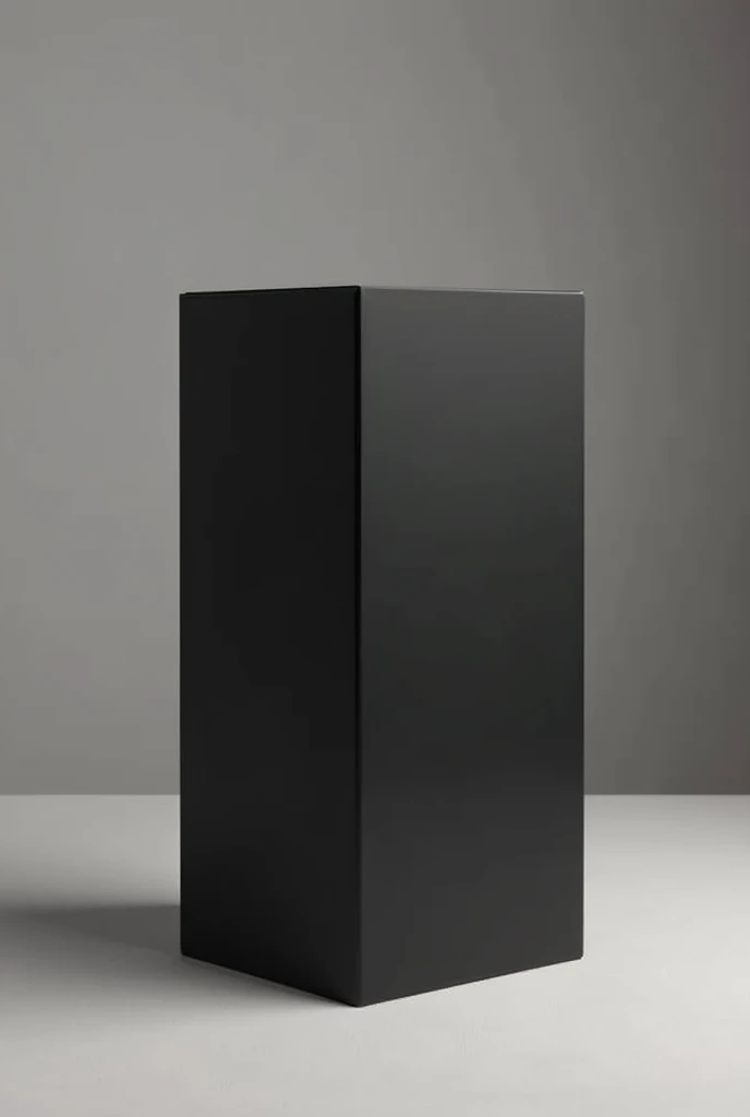 create a tall black cardboard rectangle box in one point perspective