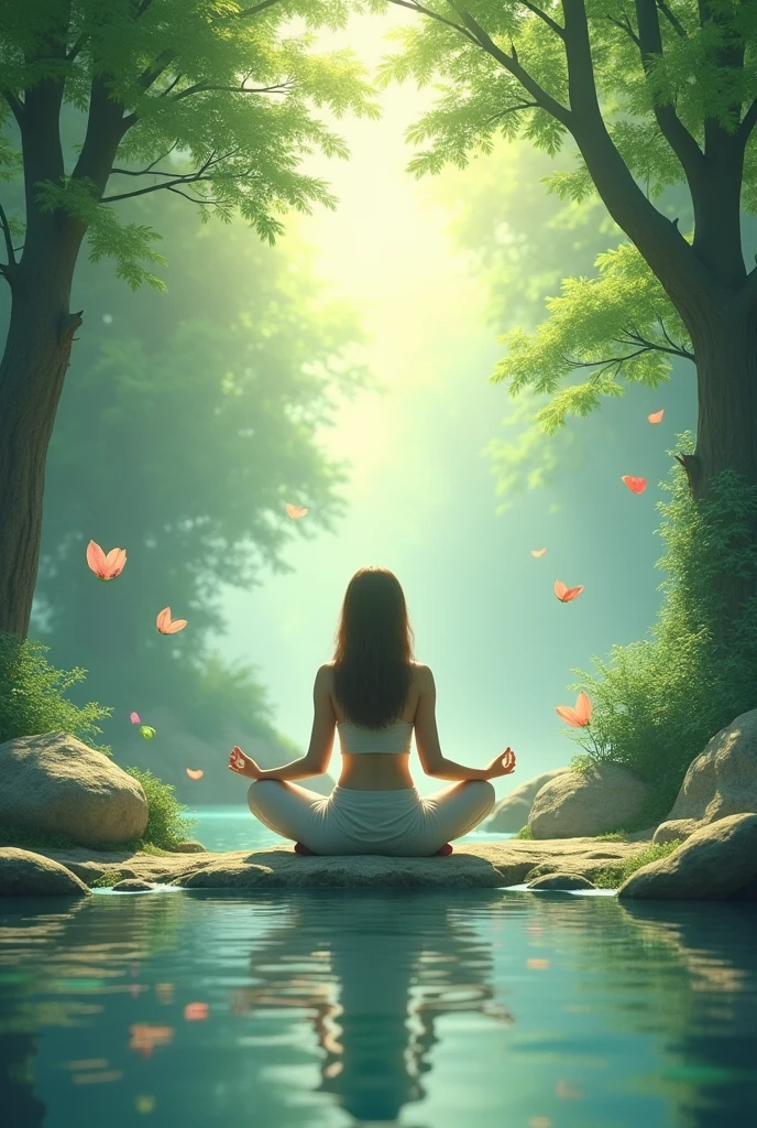 Meditation with beautiful nature 

