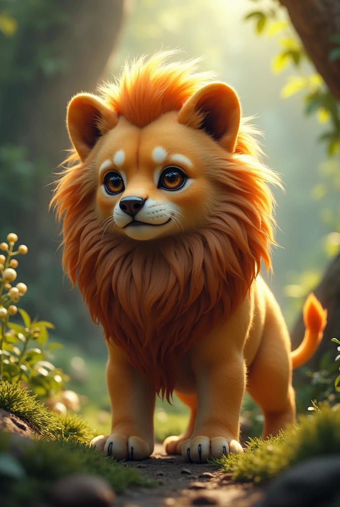 Crossbreed lion and chihuahua dog