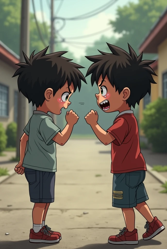 Each son breaking their individual sticks in half, with a competitive expression
and please genrate same chracter for each prompt because i am genrating these imges for my story