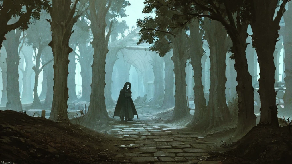 Medieval Dark Sewer. It is located underground, very gloomy and dark. There are ghouls inside. Skinny, pale and naked vampires, vaguely human-like.