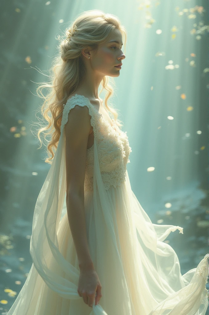beautiful woman grows tall