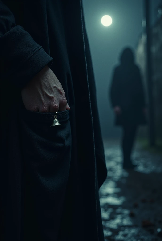 There was a small bell in the jins pocket horror night time 
