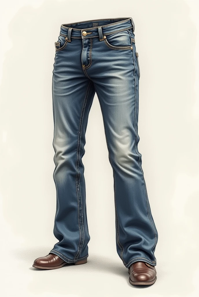Make a beautiful unique sketch of jeans