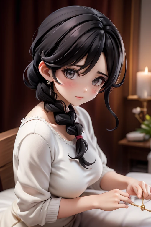 30-year-old woman、Mother,Married women,Hair tied up,Braid,Black Hair,Clothing Pattern、One character