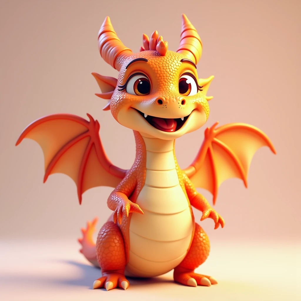 Dragon, smiling, enthusiastic, fair skin, 3D, cartoon, cute, solo, full body, standing,UhD, 8K, HDR, 3D rendering, Anime, digital painting, Front view, Pixar, HD, full body character design. + details + Cinematic + Color Grading + detailed + beautifully color - coded + insane details + intricate details + beautifully color graded + Unreal Engine, Cinematic